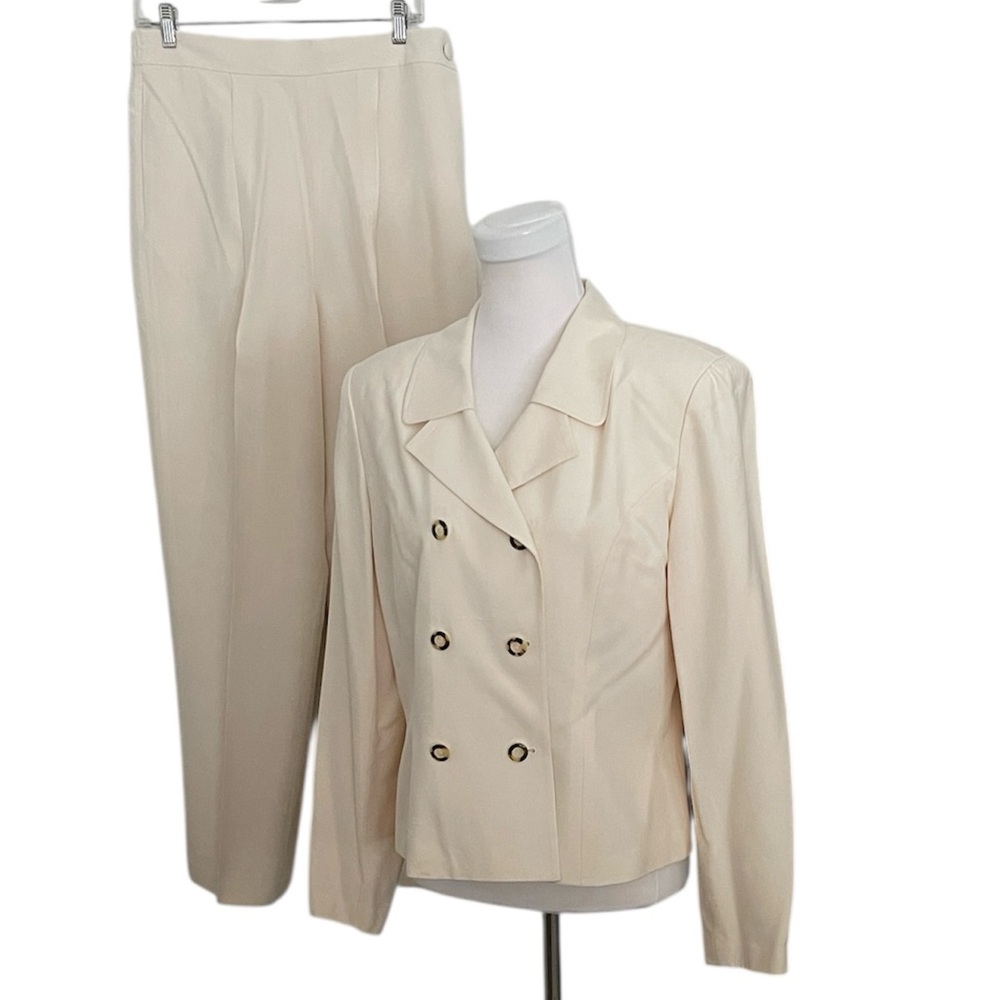 Vintage Patrick Collection 100% Silk Double Breasted PantSuit Size 12